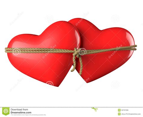 Pair of hearts composition isolated. Hearts Bound Together Royalty Free Stock Image - Image ...