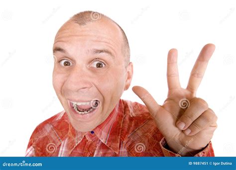 Man Showing Three Fingers Stock Image Image Of Face Smile 9887451