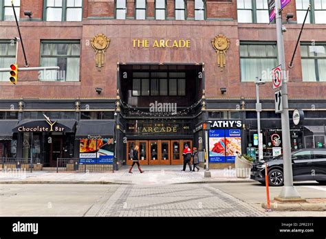 The Cleveland Arcade entrance on Euclid Avenue in downtown Cleveland