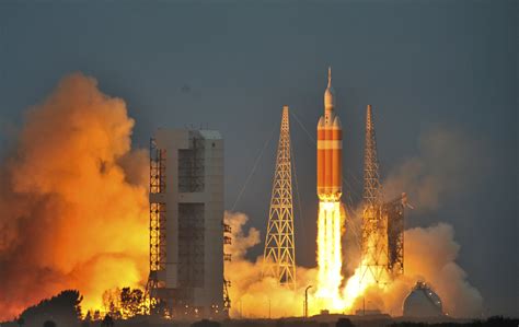 Orion Spacecraft Launched On Delta Iv Rocket From Nasa Spacedock