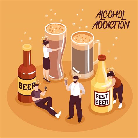 Alcohol Abuse Isometric Illustration Vector Illustration 2422765 Vector