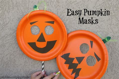 Easy Paper Plate Pumpkin Mask