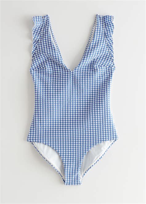 And Other Stories Gingham Seersucker Swimsuit Shopstyle