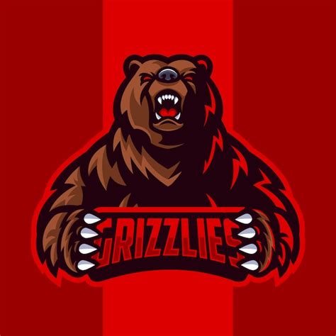 Premium Vector Grizzly Bear Mascot Logo