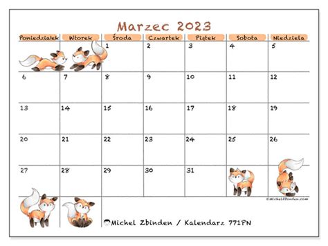 Kalendarz Marzec 2023 Do Druku “771pn” Michel Zbinden Pl