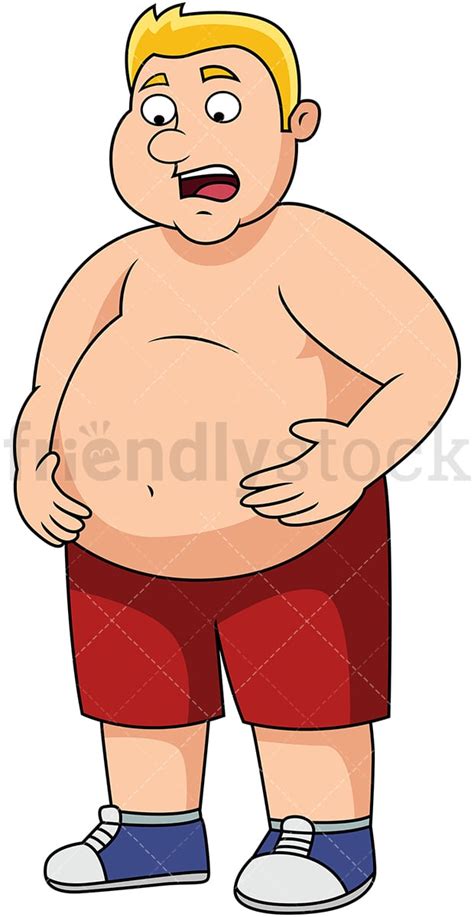 Overweight Man With Big Belly Cartoon Clipart Friendlystock