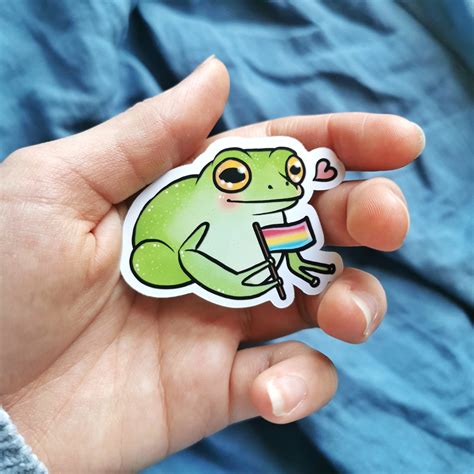 cute rainbow pride flag frog stickers lgbtq pride art etsy
