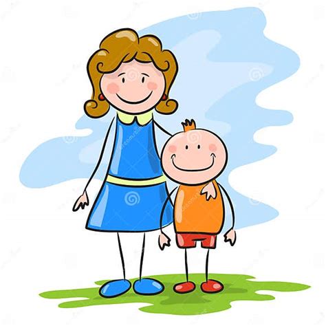 Cartoon Mother With Son Stock Vector Illustration Of Mummy 26739299