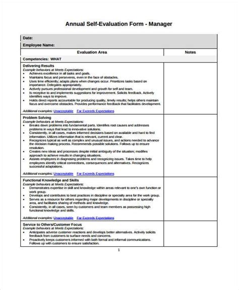 Sample Employee Self Evaluation Form Template Images And Photos Finder