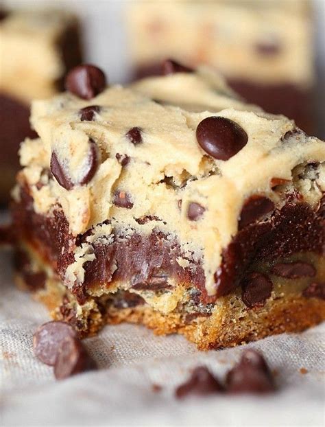 A Layer Of Chocolate Chip Cookie Topped With A Layer Of Brownie And
