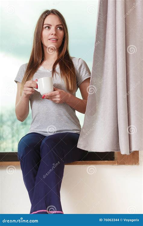 Young Girl In Morning Stock Photo Image Of Glass Smile 76063344