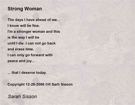 Strong Woman Strong Woman Poem By Sarah Sisson