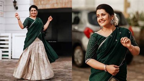 South Actress Sarayu Mohan New Traditional Look In Saree See More Pics