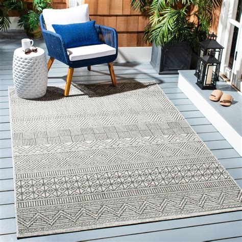 Indoor outdoor carpet, again as the name suggests, works as flooring that you can easily transition from an interior space to an exterior one. Sultan Geometric Gray/Black Indoor / Outdoor Area Rug in ...