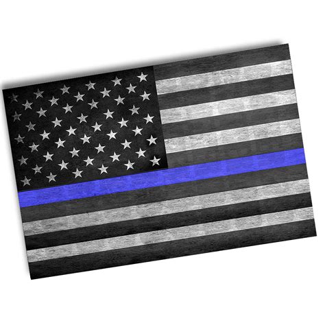 Thin Blue Line Law Enforcement Subdued American Flag Poster 24x36 Or