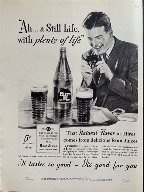 vintage 1937 hires root beer ad etsy