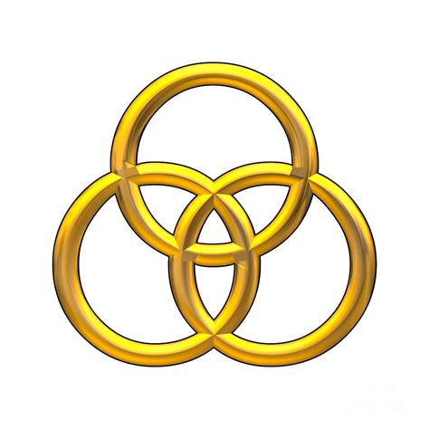 Golden 3d Look Holy Trinity Symbol Digital Art By Rose Santuci Sofranko