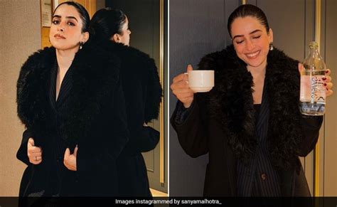 Sanya Malhotra Has The Power Moves On Any Winter Day In A Pinstriped