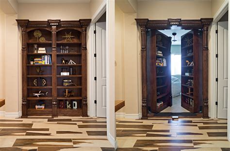 Sliding bookcase doors reveal hidden passage. Creative Home Engineering | Hidden Bookcase Doors: Custom ...