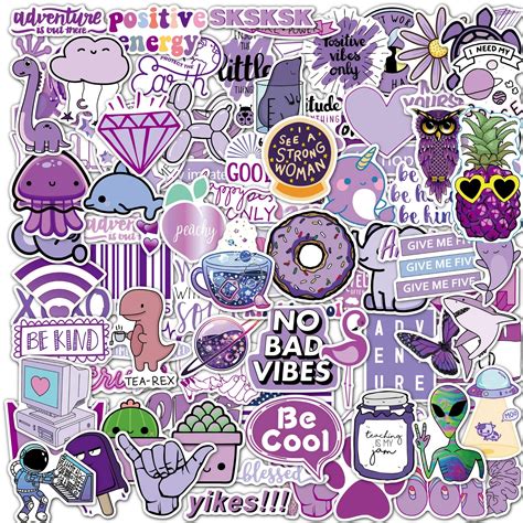 Buy El Nido 100 Purple Stickers Aesthetic Stickers Cute Stickers