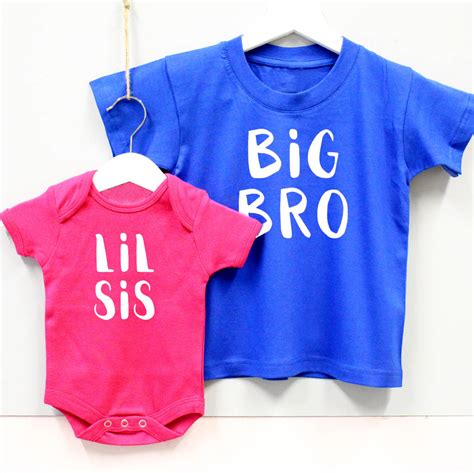 big bro lil sis brother and sister t shirt set by precious little plum
