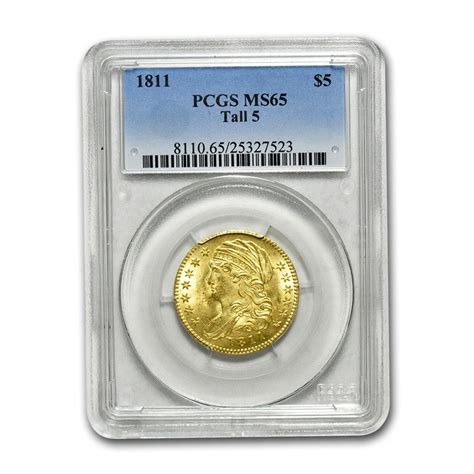 Buy 1811 Capped Bust 5 Gold Half Eagle Ms 65 Pcgs Tall 5 Apmex