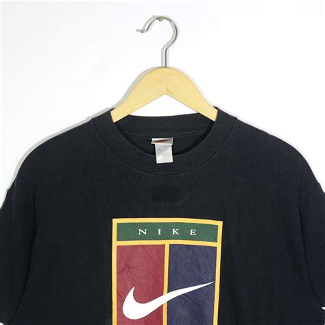 Vintage 90s Nike Tennis T Shirt Colour Black Nike Tennis Big Etsy