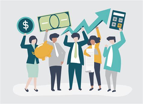 Business People Holding Financial Growth Concept Illustration
