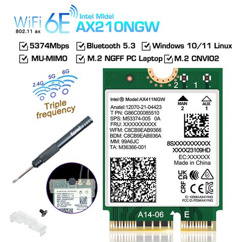 intel ax411ngw wifi 6e m 2 network card bluetooth5 3 802 11ax better intel ax211 ebay