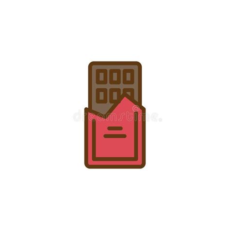 Icono Llenado Del Esquema De La Barra De Chocolate Ilustración Del