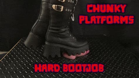 A Hard Bootjob In Chunky Platform Black Boots Close Version Tamystarly Bootjob Shoejob