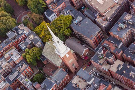 Old North Church Aerial Boston Toby Harriman Visuals