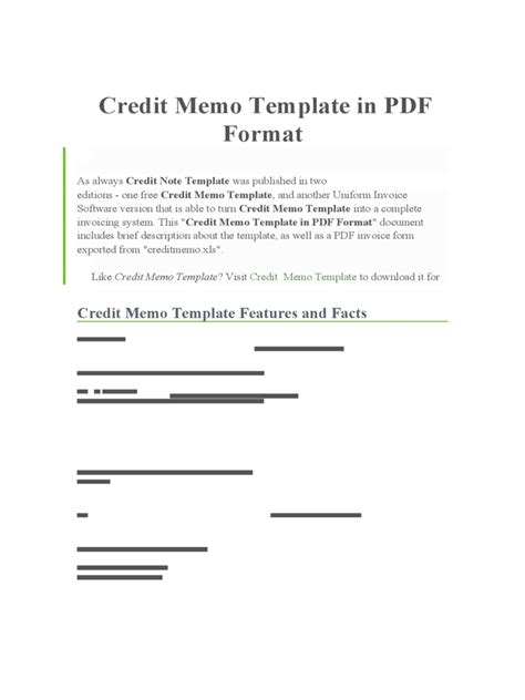Credit Memo Template  4 Free Templates in PDF, Word, Excel Download