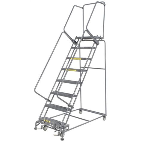 Ballymore 082414 M 2000 Series 8 Step Gray Steel Rolling Safety Ladder