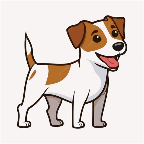 Premium Vector Cartoon Jack Russell Terrier Cheerful Playful Dog