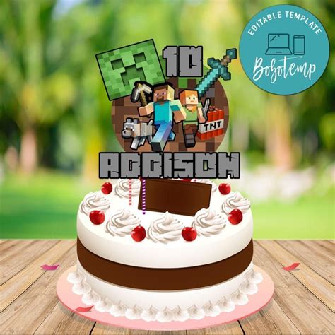 We did not find results for: Minecraft Birthday Cake Topper Template Printable DIY ...
