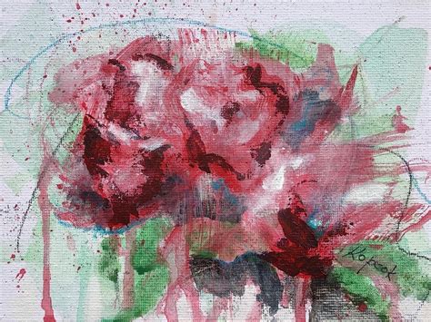 Youre My Rose By Anna V Kopcok Acrylic 5 X 7 Contemporary Abstract