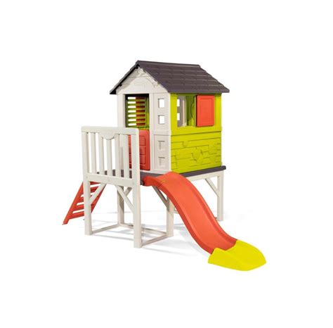 Taller than traditional playhouses, it feels extra spacious on the inside, while a summer kitchen and picnic area help to nurture your child's imagination. Smoby Playhouse with Slide | Edullinen