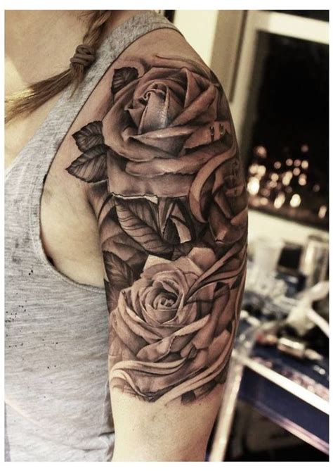 Pin Upper Arm Roses Tattoo Tattoo Picture On Pinterest