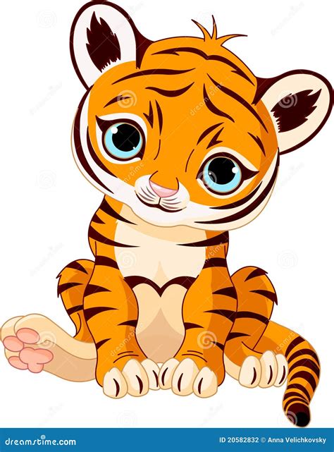 Cute Tiger Cub Stock Vector Illustration Of Cute Zodiac 20582832