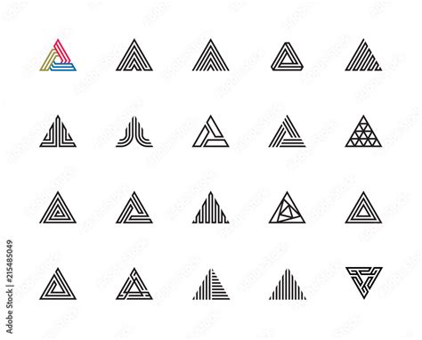 Geometric Shape Triangle Three Logo Design Concept Creative Symbol