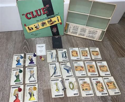 S Vintage Replacement Parker Brothers Clue Game Cards Pieces No Board Picclick