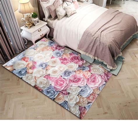 Weitere ideen zu teppich, große teppiche, safavieh teppich. 3D Blumen gedruckt rosa weiche zarte große Teppiche für ...