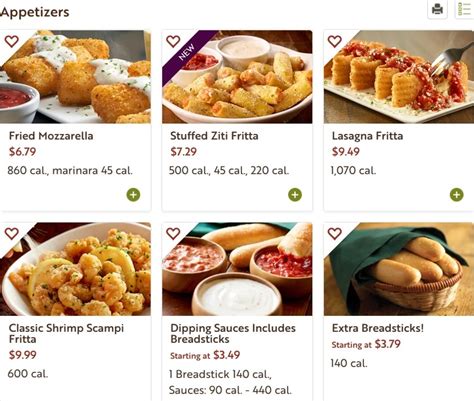 List of prices for all items on the olive garden menu. Olive Garden Menu and Specials