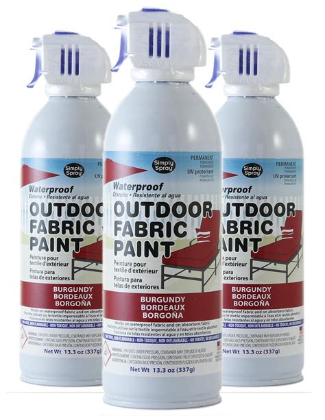 Simply Spray Outdoor Waterproof Fabric Spray Paint Burgundy Etsy