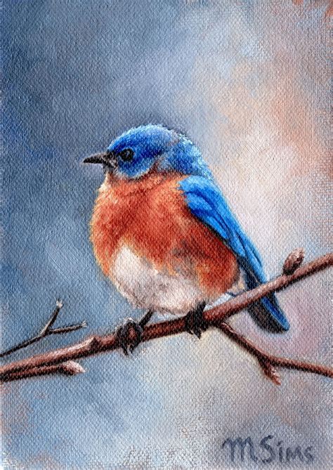 This Is A Painting Of An Eastern Bluebird Living In My Backyard Blue