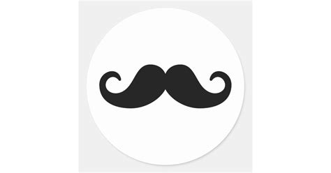 Funny Moustache Classic Round Sticker Zazzle