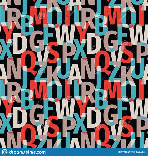 Font Background Seamless Pattern Typography Lettering Concept Backdrop