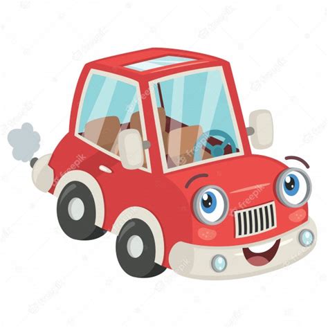 Premium Vector Funny Cartoon Red Car Posing