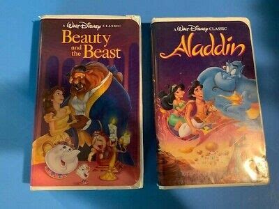 Beauty And The Beast Aladdin Vhs Tape Walt Disney S Black Diamond Rare Ebay